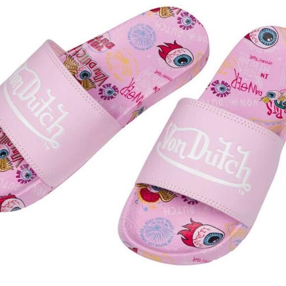 Von Dutch Women's Pink Slides - Picture 1 of 2